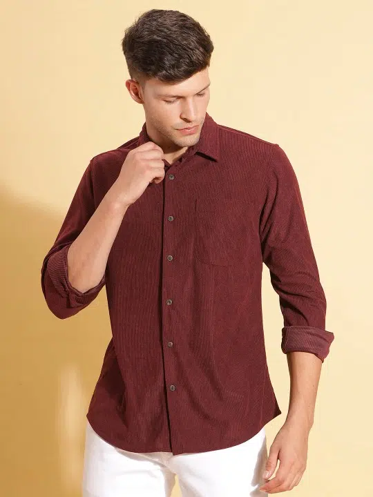 Men's Slim-Fit Corduroy Shirt – Style 496