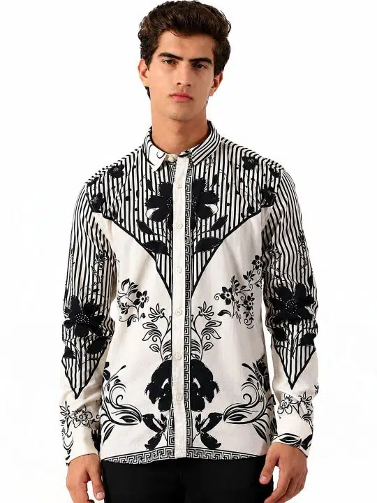 Men's Slim-Fit Floral-Print Shirt – Style 177