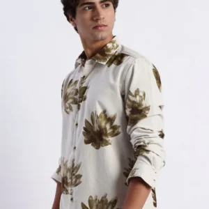 Men's Slim-Fit Floral-Print Shirt – Style 474