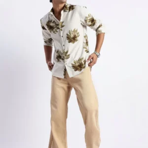 Men's Slim-Fit Floral-Print Shirt – Style 474