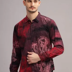Men's Slim-Fit Print Corduroy Shirt – Style 962