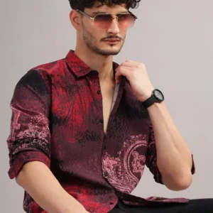 Men's Slim-Fit Print Corduroy Shirt – Style 962