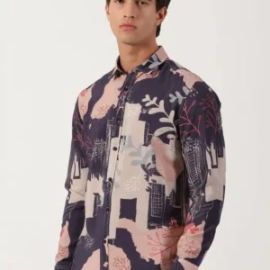 Men's Slim-Fit Print Shirt – Style 026