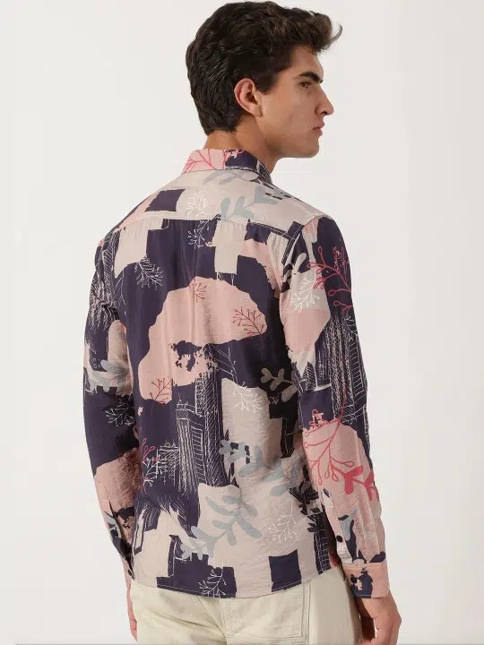 Men's Slim-Fit Print Shirt – Style 026
