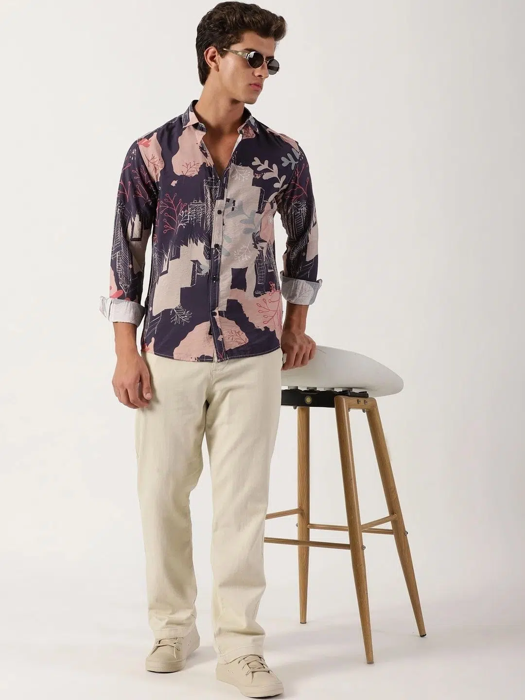 Men's Slim-Fit Print Shirt – Style 026