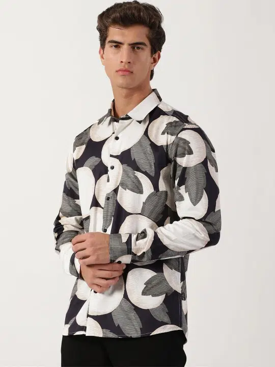 Men's Slim-Fit Print Shirt – Style 027