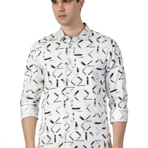 Men's Slim-Fit Print Shirt – Style 032