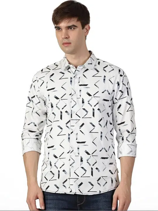 Men's Slim-Fit Print Shirt – Style 032