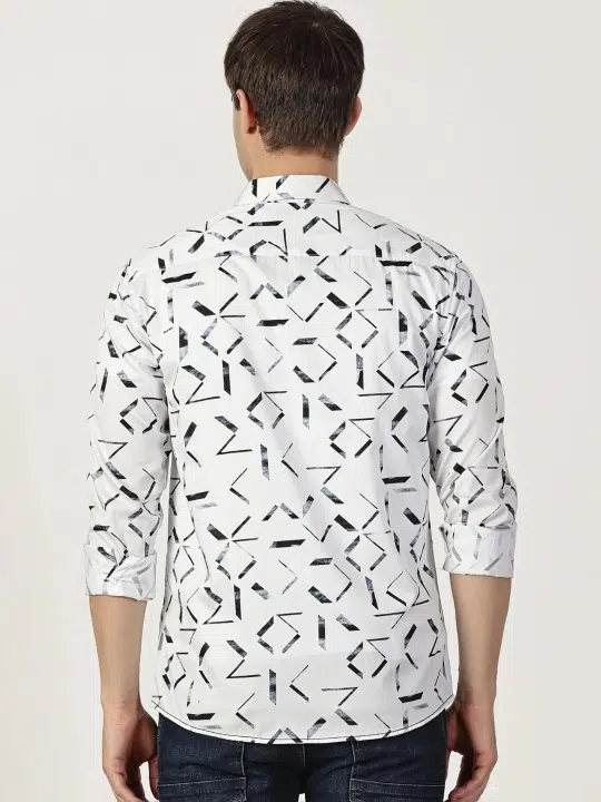 Men's Slim-Fit Print Shirt – Style 032