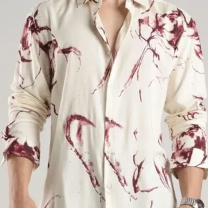 Men's Slim-Fit Print Shirt – Style 054