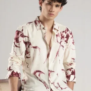 Men's Slim-Fit Print Shirt – Style 054