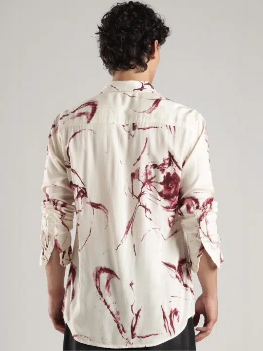 Men's Slim-Fit Print Shirt – Style 054