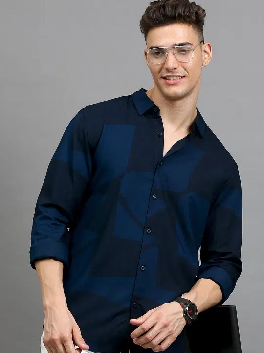 Men's Slim-Fit Print Shirt – Style 102
