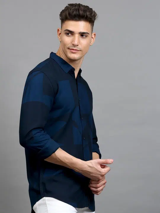Men's Slim-Fit Print Shirt – Style 102