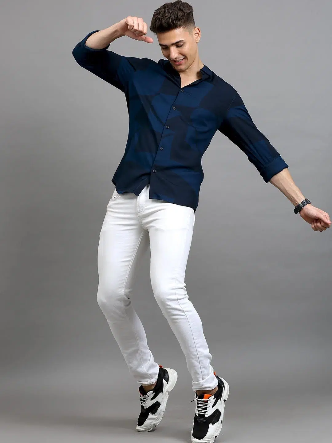 Men's Slim-Fit Print Shirt – Style 102