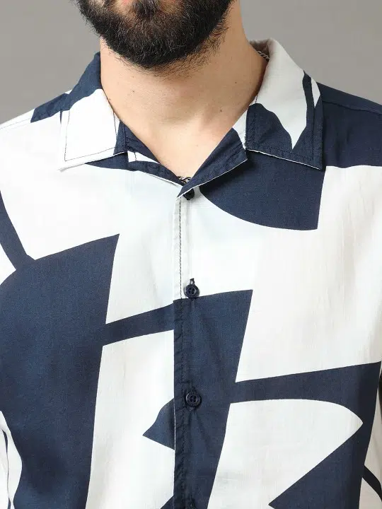 Men's Slim-Fit Print Shirt – Style 196