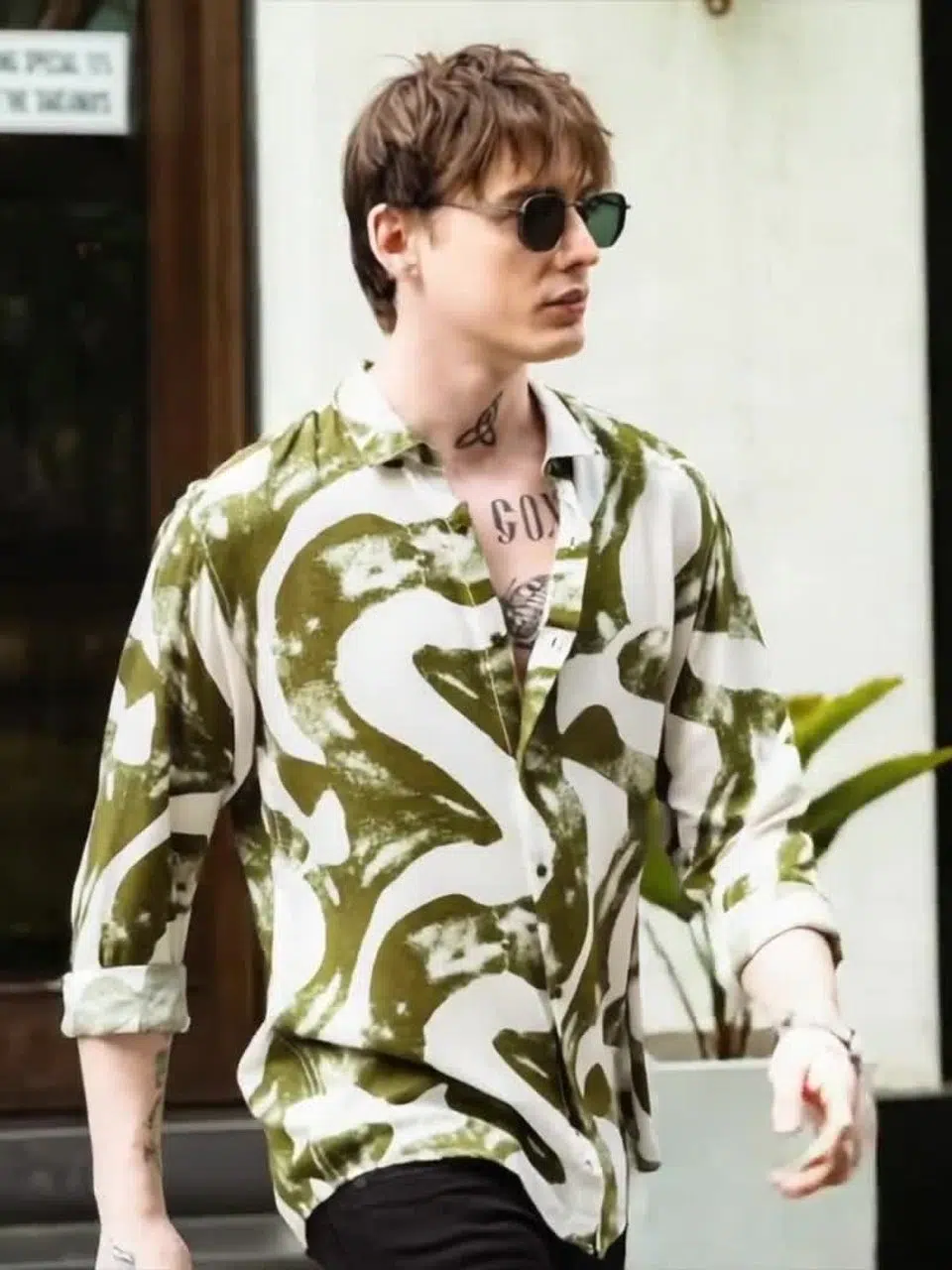 Men's Slim-Fit Print Shirt – Style 342