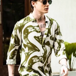 Men's Slim-Fit Print Shirt – Style 342