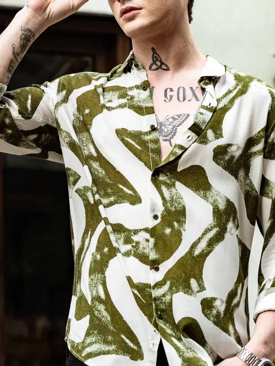 Men's Slim-Fit Print Shirt – Style 342