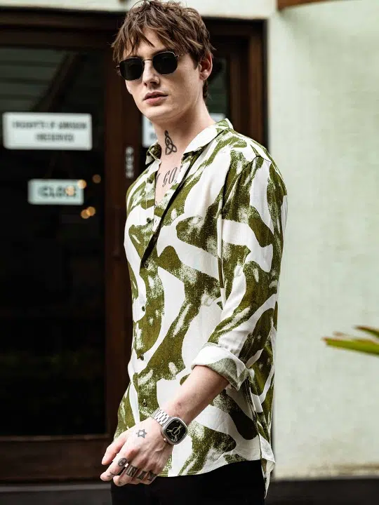 Men's Slim-Fit Print Shirt – Style 342