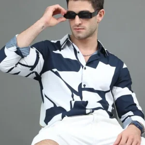 Men's Slim-Fit Print Shirt – Style 758
