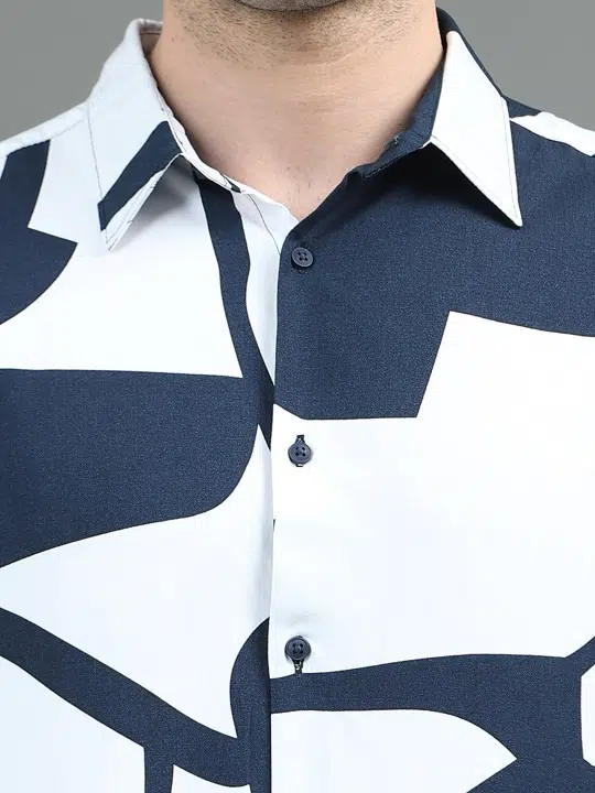 Men's Slim-Fit Print Shirt – Style 758
