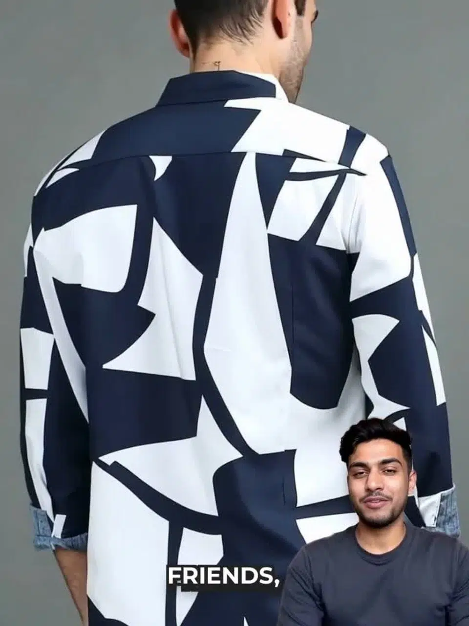 Men's Slim-Fit Print Shirt – Style 758