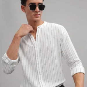 Men's Slim-Fit Stripe Cotton Shirt – Style 780