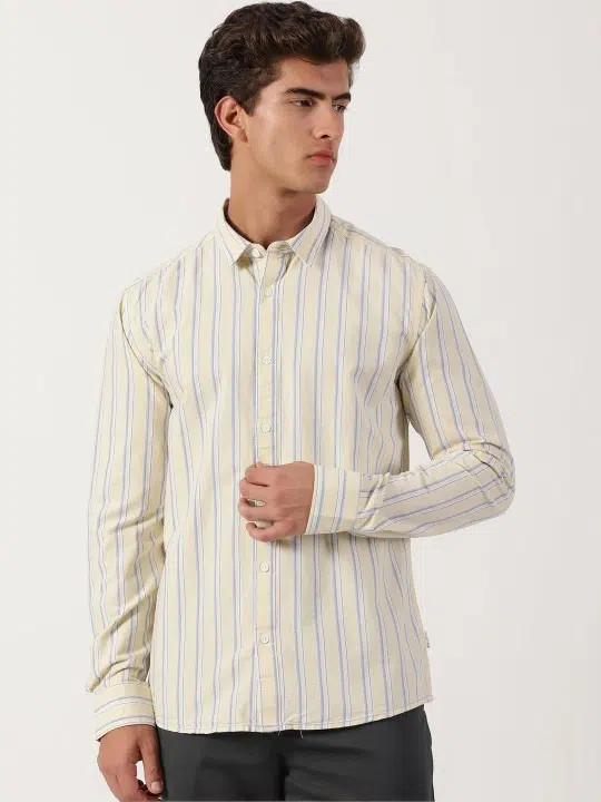Men's Slim-Fit Stripe Shirt – Style 023