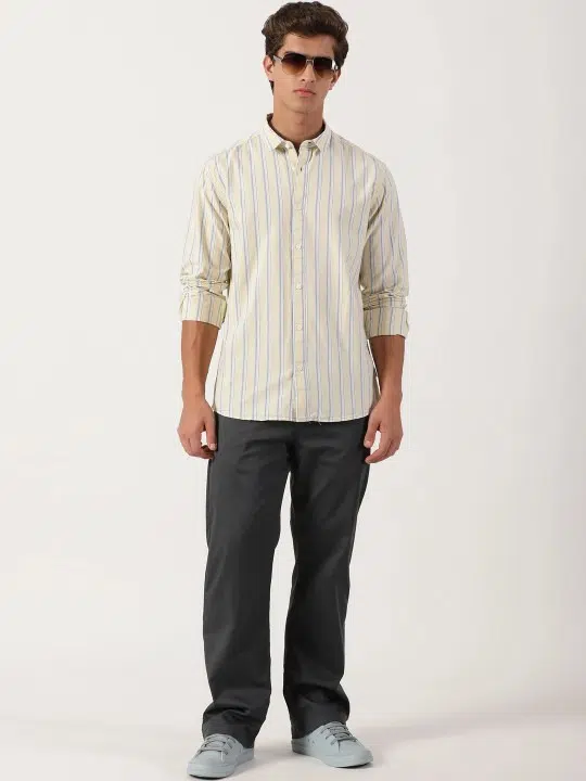 Men's Slim-Fit Stripe Shirt – Style 023