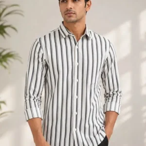 Men's Slim-Fit Stripe Shirt – Style 589