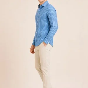 Men's Slim-Fit Stripe Shirt – Style 604