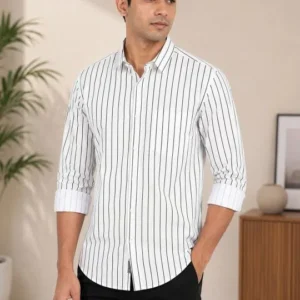 Men's Slim-Fit Stripe Shirt – Style 608
