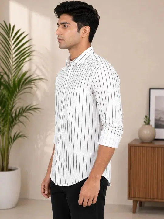 Men's Slim-Fit Stripe Shirt – Style 608