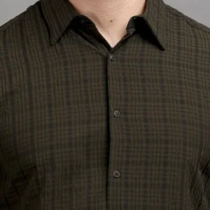 Men's Slim-Fit Tartan-Check Shirt – Style 104