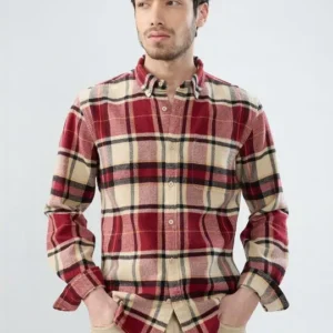 Men's Slim-Fit Tartan-Check Shirt – Style 502
