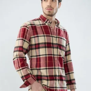 Men's Slim-Fit Tartan-Check Shirt – Style 502