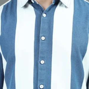 Men's Slim-Fit Vertical-Stripe Cotton Shirt – Style 530