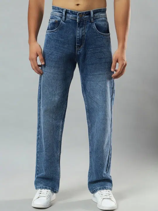 Men's Straight-Fit Mid-Rise Light-Fade Stretch Jeans – Style 121