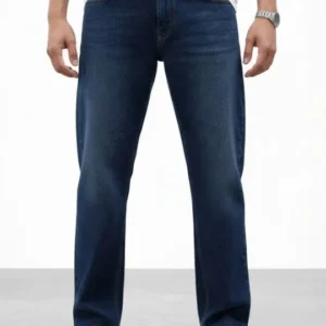 Men's Straight-Fit Mid-Rise Light-Fade Stretch Jeans – Style 130
