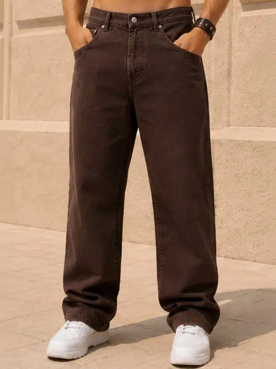 Men's Straight-Fit Mid-Rise Stretch Jeans – Style 038