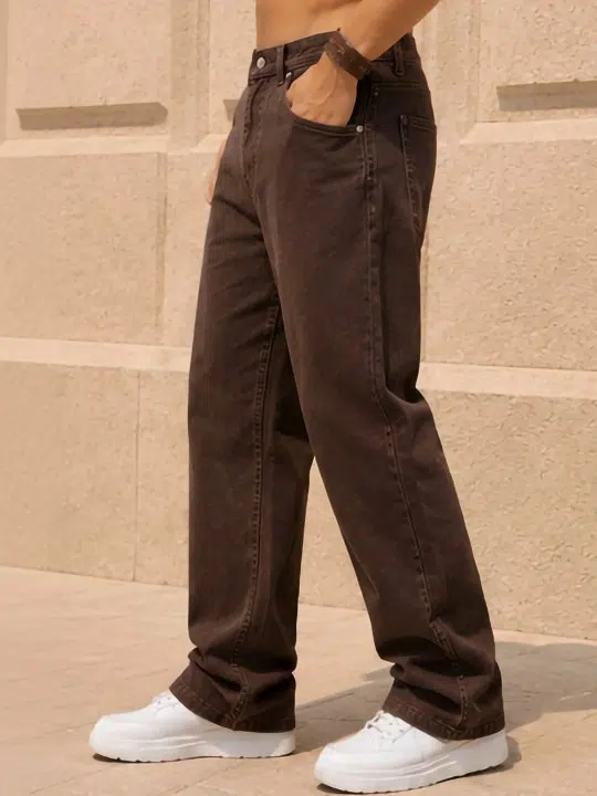 Men's Straight-Fit Mid-Rise Stretch Jeans – Style 038