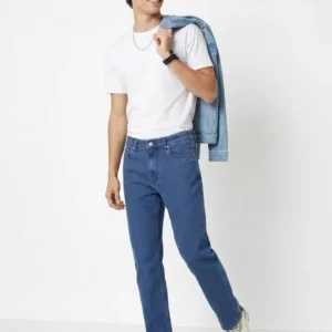 Men's Straight-Fit Mid-Rise Stretch Jeans – Style 158
