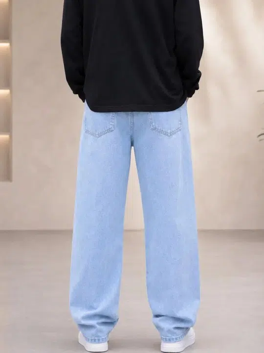 Men's Straight-Fit Mid-Rise Stretch Jeans – Style 696
