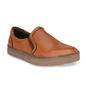 Men's Tan Leather Slip-On Sneakers – Style 832