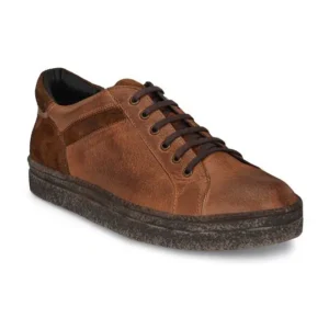 Men's Tan Leather Sneakers – Style 008