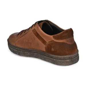Men's Tan Leather Sneakers – Style 008