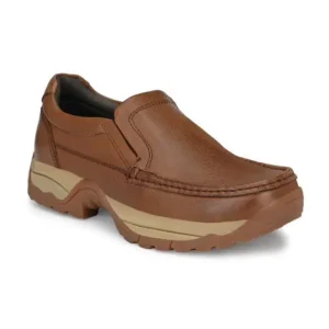 Men's Tan Textured Leather Slip-On Sneakers – Style 006