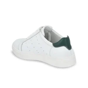 Men's White Perforated Leather Sneakers – Style 494