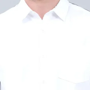 Men's White Slim-Fit Shirt – Style 096
